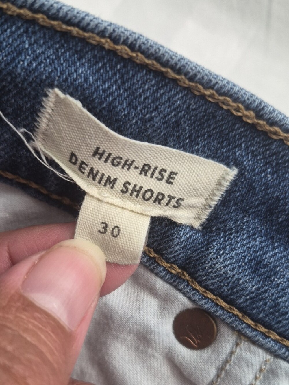 10Size Madewell Denim High-Rise Button-Front Women’s Shorts - Blue - Picture 8 of 13